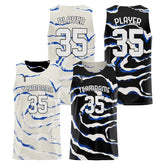 Ocean Waves Custom Reversible Basketball Jersey